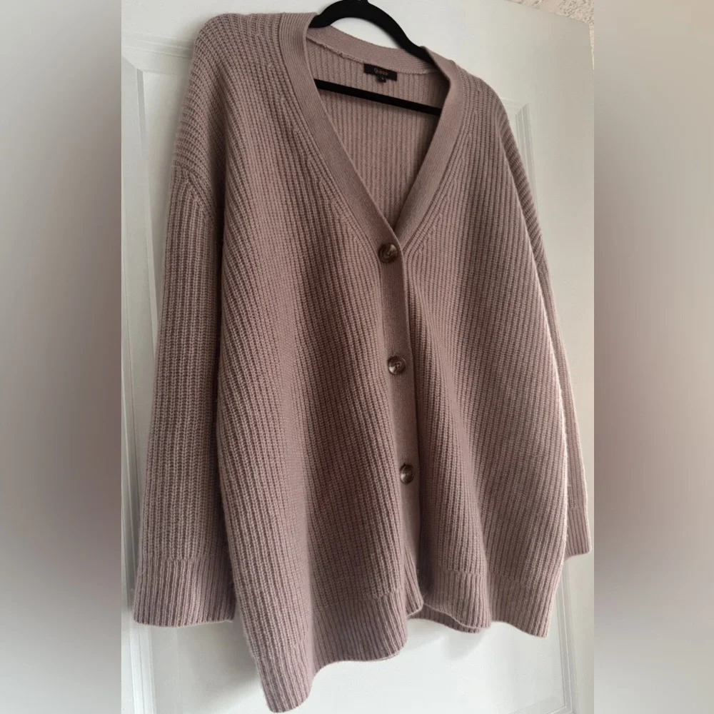 NWOT! QUINCE Mongolian Cashmere Oversized Boyfriend Cardigan *Mink Pink* S Rare - Picture 11 of 11